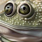 Colorful Textured Frog with Detailed Eyes and Shiny Skin