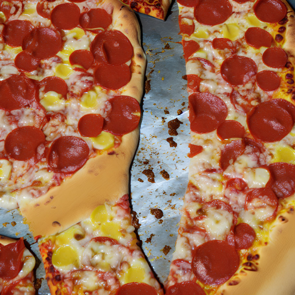 Golden Crust Pepperoni Pizza with Melted Cheese and Slices