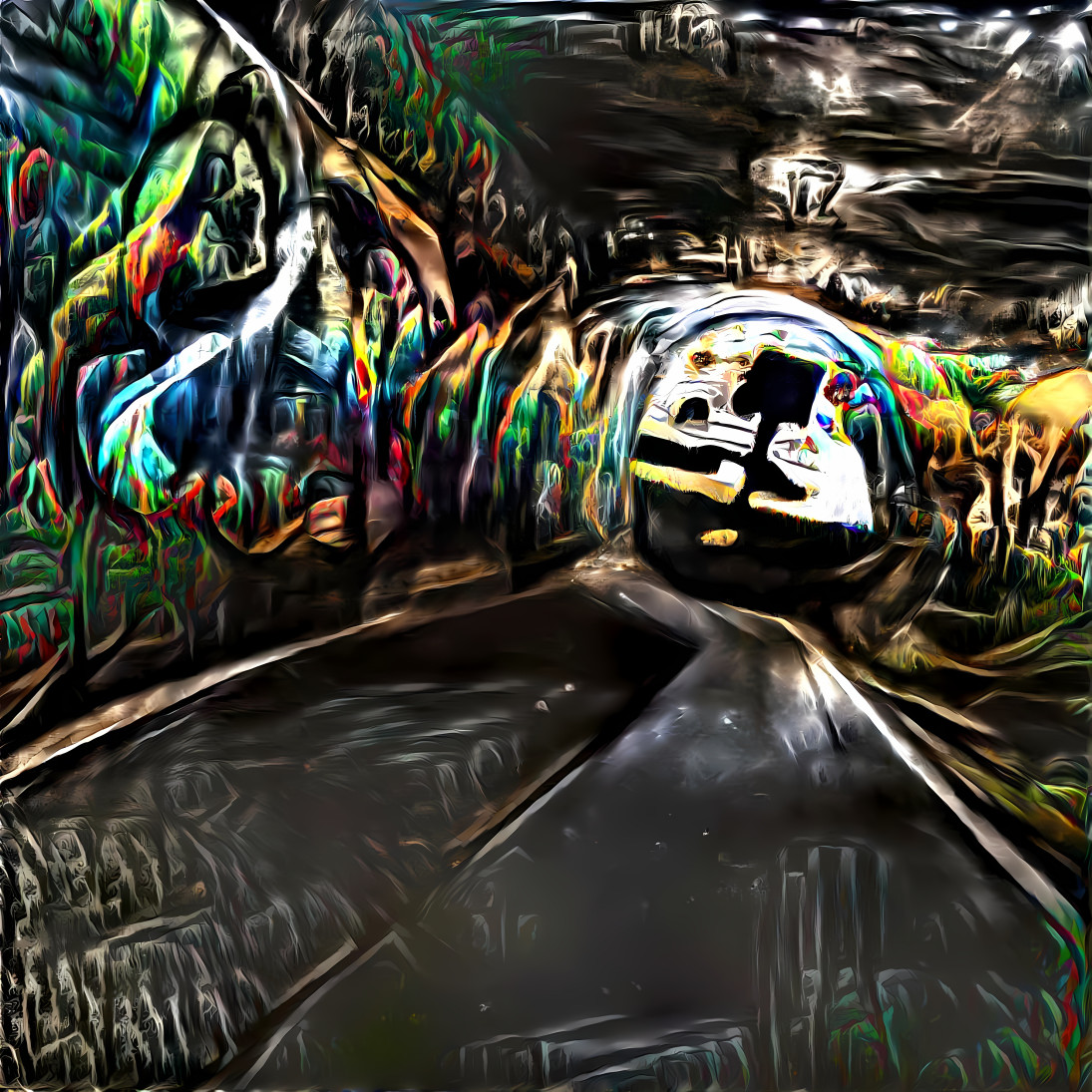 deep inside a tunnel