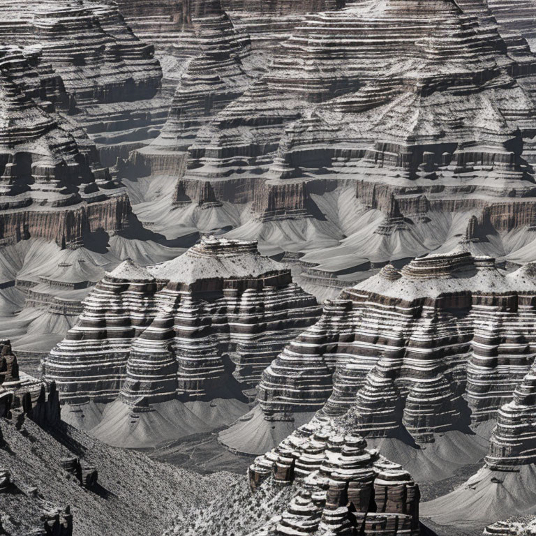 Rugged Canyon Landscape with Layered Rock Formations