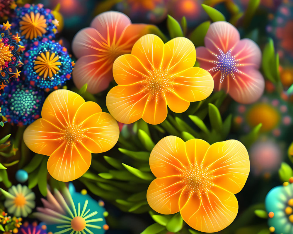 Colorful Stylized Flowers & Plants in Digital Art