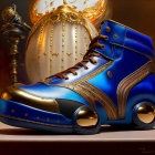 Blue and Gold Royal Roller Skate with Ornate Details