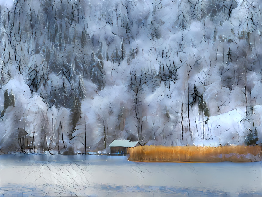 Wintry lake landscape I