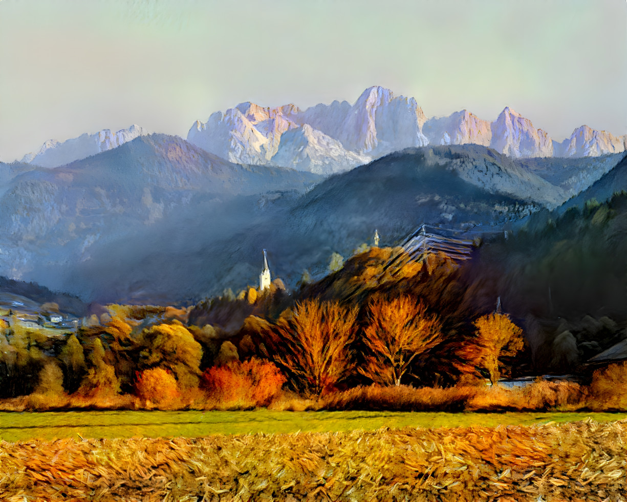 View to the Karawanks, Carinthia, Austria