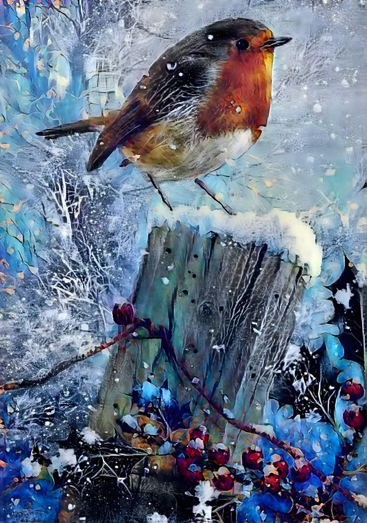 Robin In The Snow