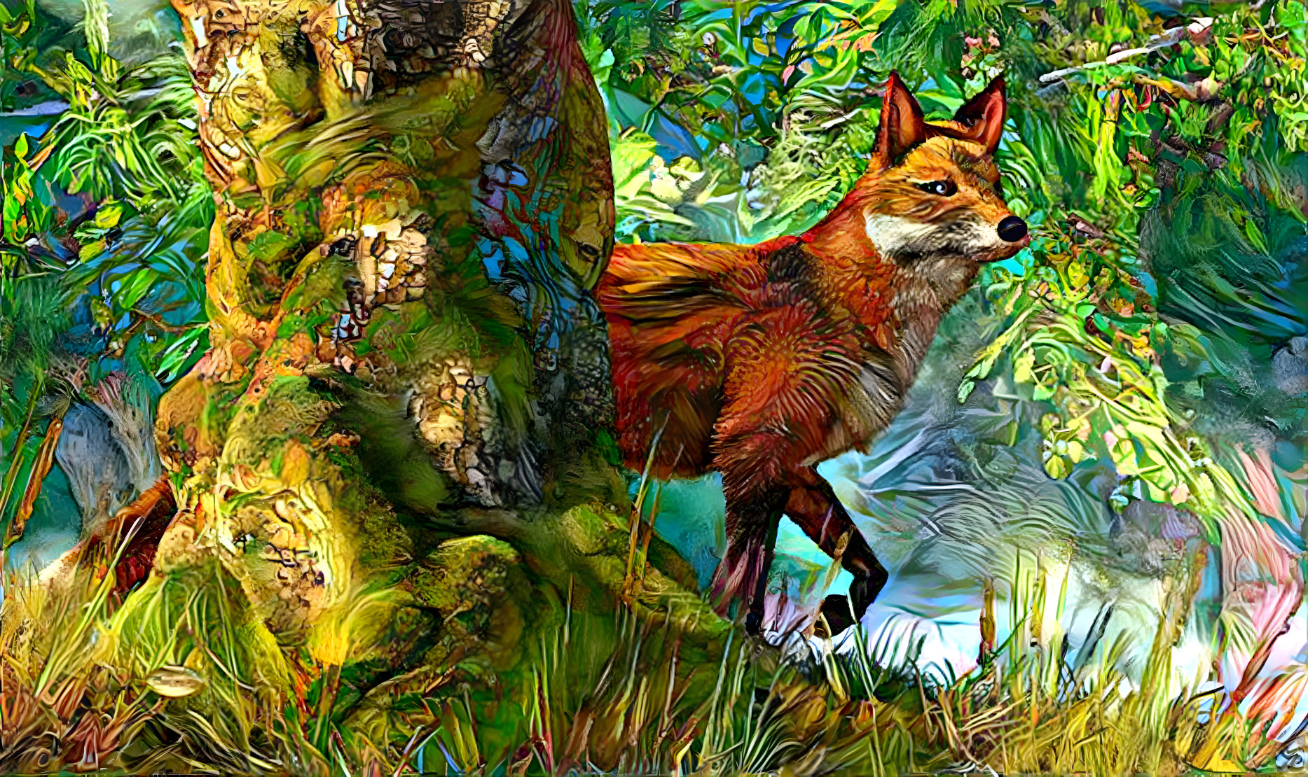 Fox In A Forest