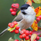 Colorful bird with white chest, blue wings, and red crest in vibrant painting