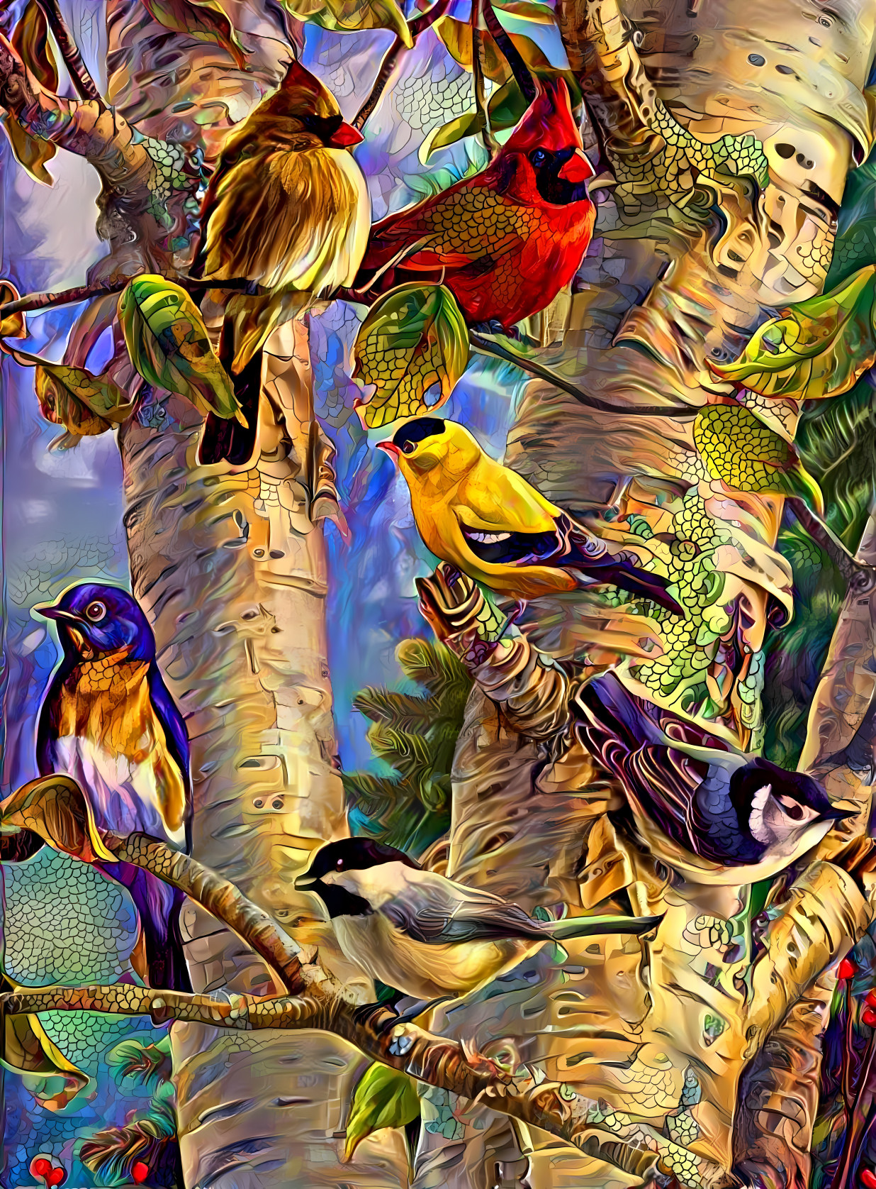 Birds In A Tree