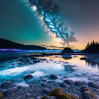 Stunning Aurora Borealis Over Tranquil Shoreline