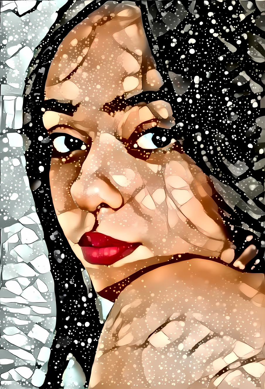 Portrait, snowy tree style 