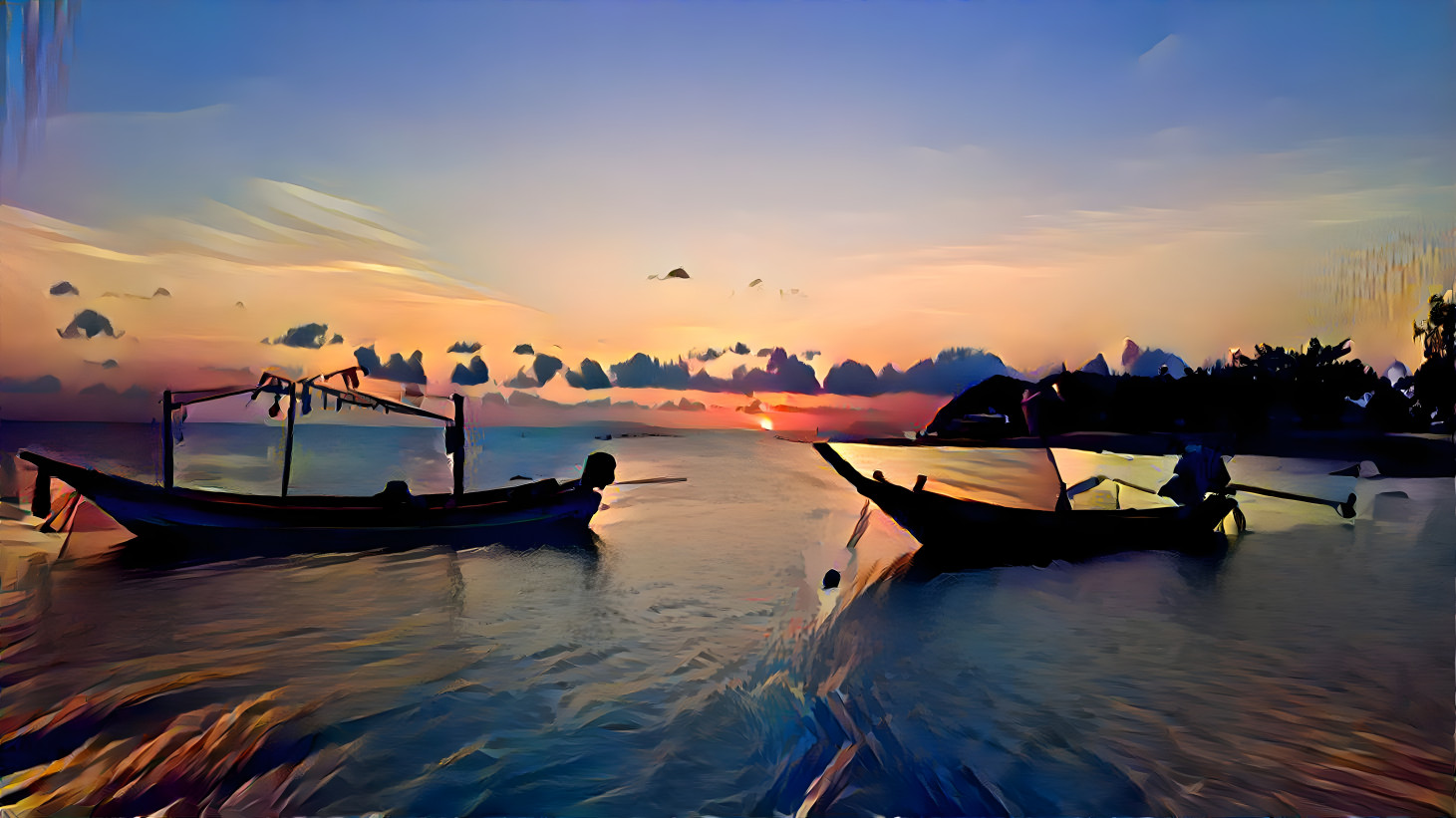 Fisherboats Sunset Koh Phangan