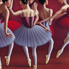 Elegant ballerinas in tutus showcasing graceful postures and attire