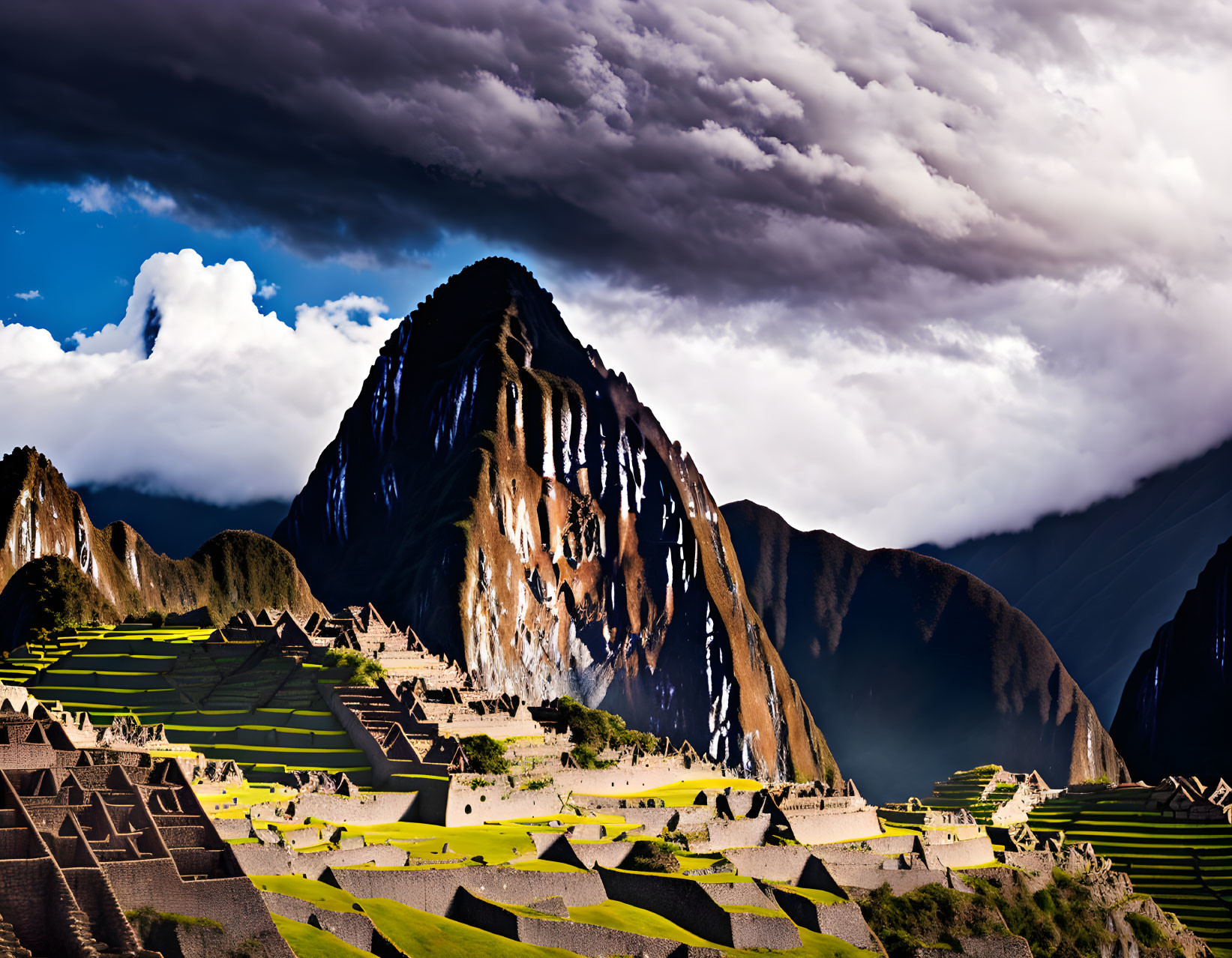 Majestic Machu Picchu with terraces and Andean peaks