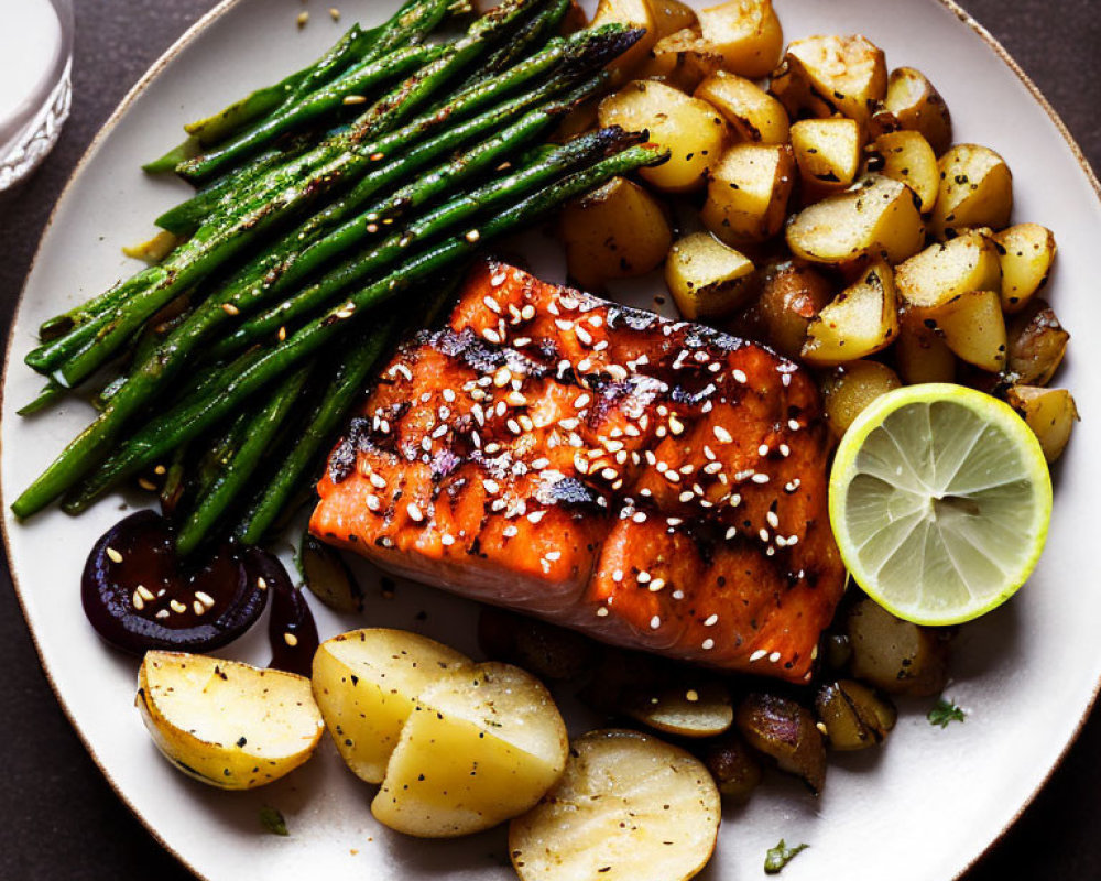 Succulent Glazed Salmon with Roasted Potatoes and Asparagus