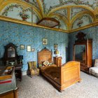 Opulent Blue and Gold Room with Pink Furniture