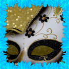 Colorful Carnival Mask with Sequins, Feathers, and Beads