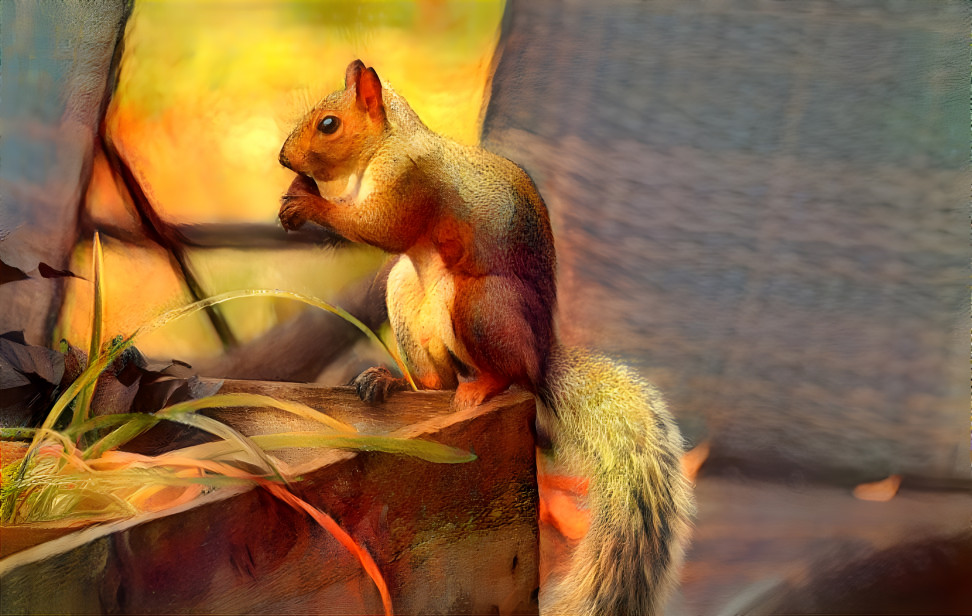 A squirrel and his snack.