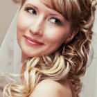 Blonde Woman in Bridal Veil & Gold Necklace Portrait