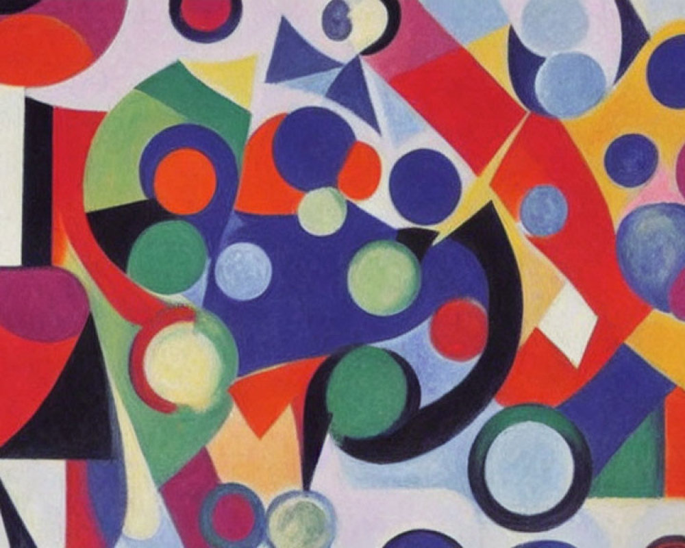 Colorful Abstract Art: Geometric Shapes, Circles, Curves