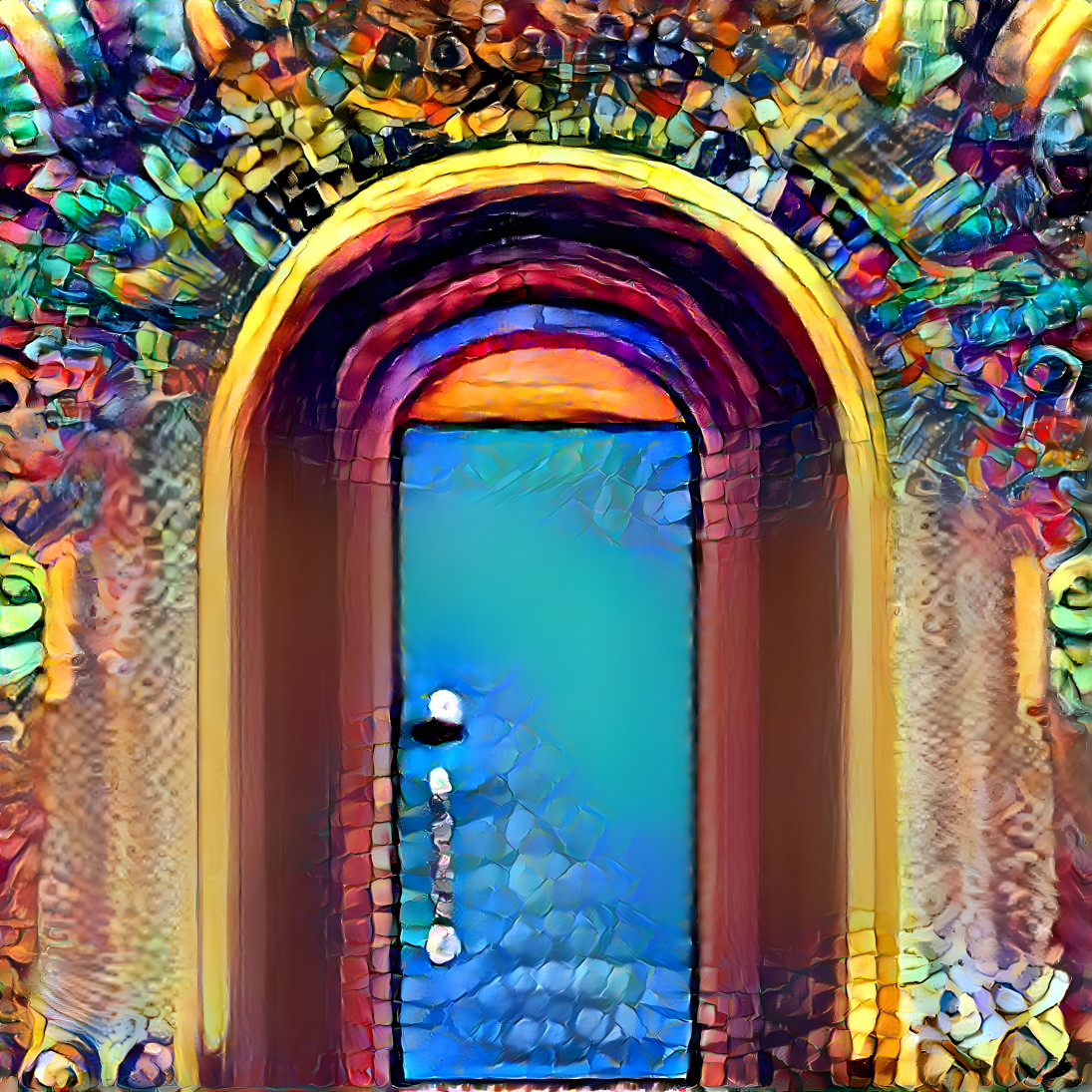 a vibrant door to another dimension