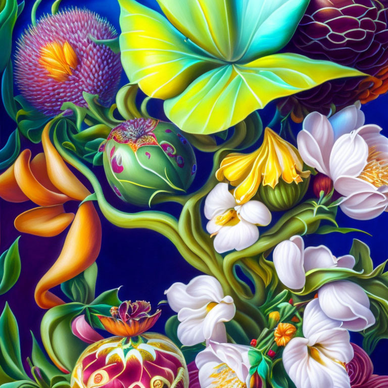 Colorful Close-Up of Exotic Flowers in Rich Hues