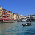 Venice Canal with Gondolas and Historical Buildings