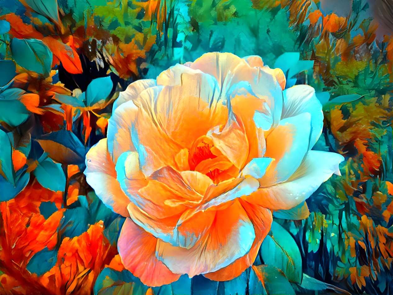 Rose of Blue and Orange