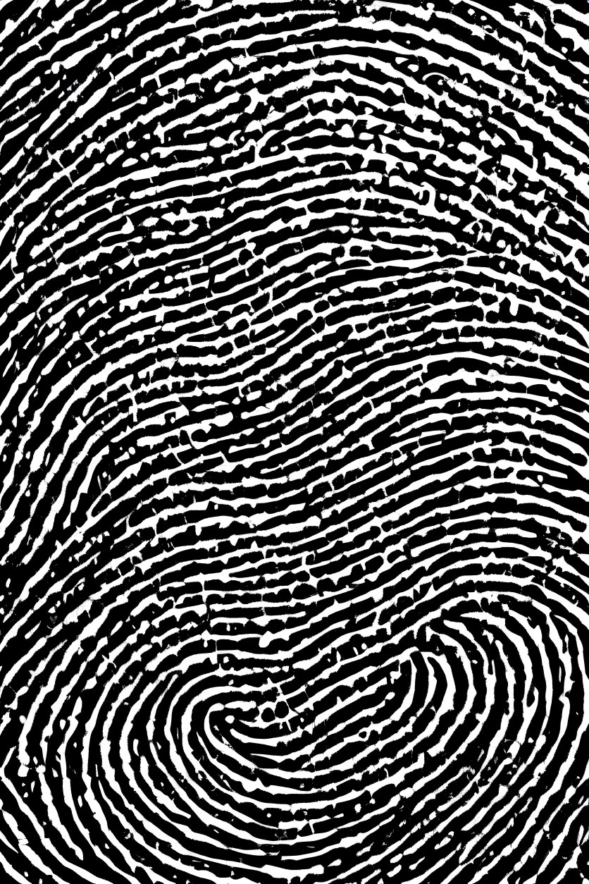 Detailed Black and White Fingerprint Pattern Design