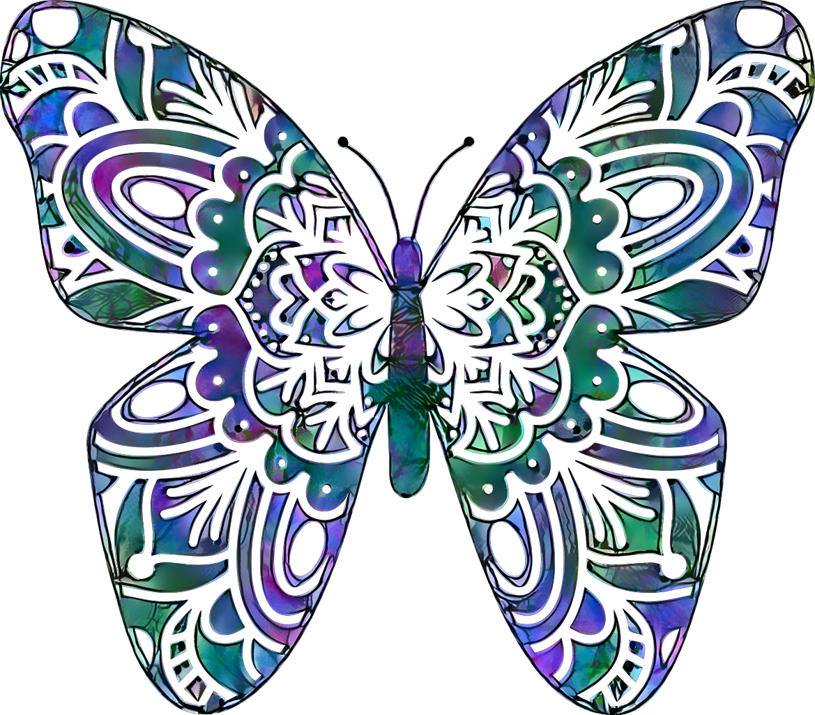 Purple and Turquoise Butterfly 