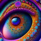 Colorful Psychedelic Eye Artwork with Swirling Patterns