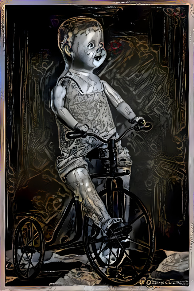 Boy Doll on Tricycle