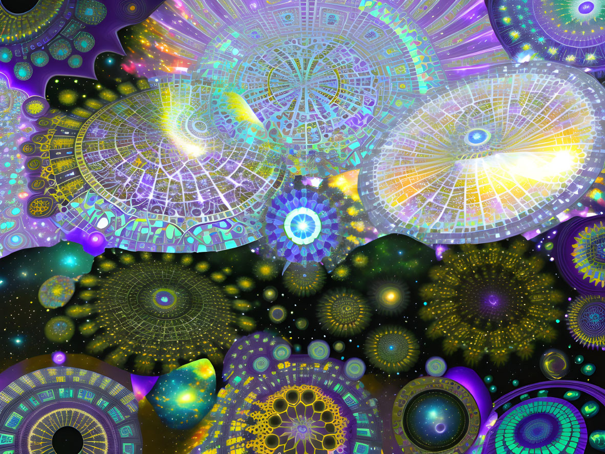 Colorful Fractal Patterns in Cosmic Digital Art