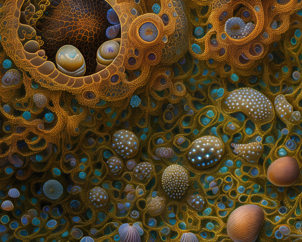 Detailed Fractal Image with Spiraling Orb-Like Structures