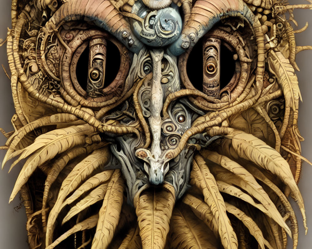 Intricate surreal artwork: multiple eyes, tentacles, central eye