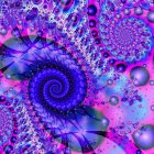 Abstract Organic Shapes in Purple, Blue, and Pink Underwater Scene