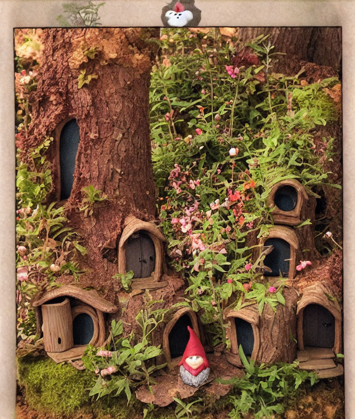 Miniature Fairy Garden: Woodland Houses, Gnome, Plants, Mushroom