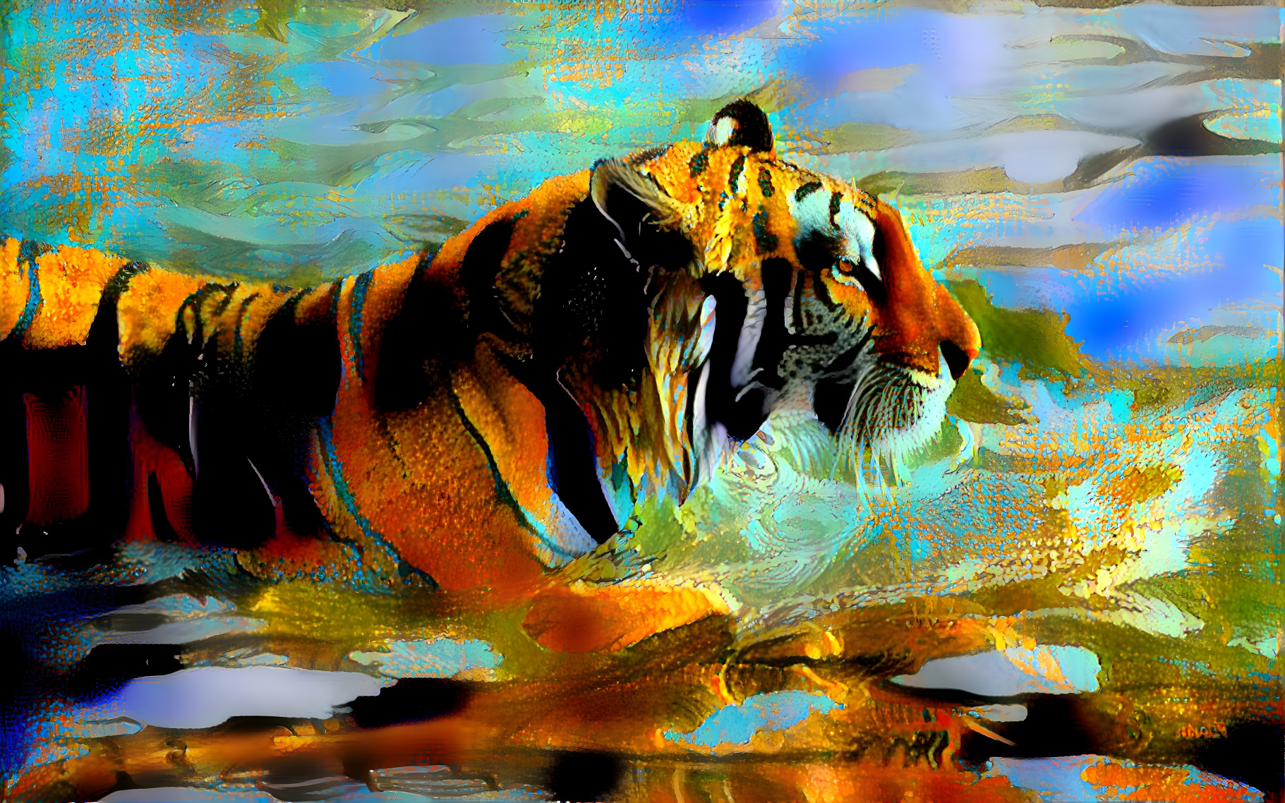 Swimming Tiger [FHD]