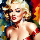 Vibrant portrait of woman with blonde hair and red lipstick