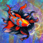 Vibrant Underwater Scene with Colorful Koi Fish