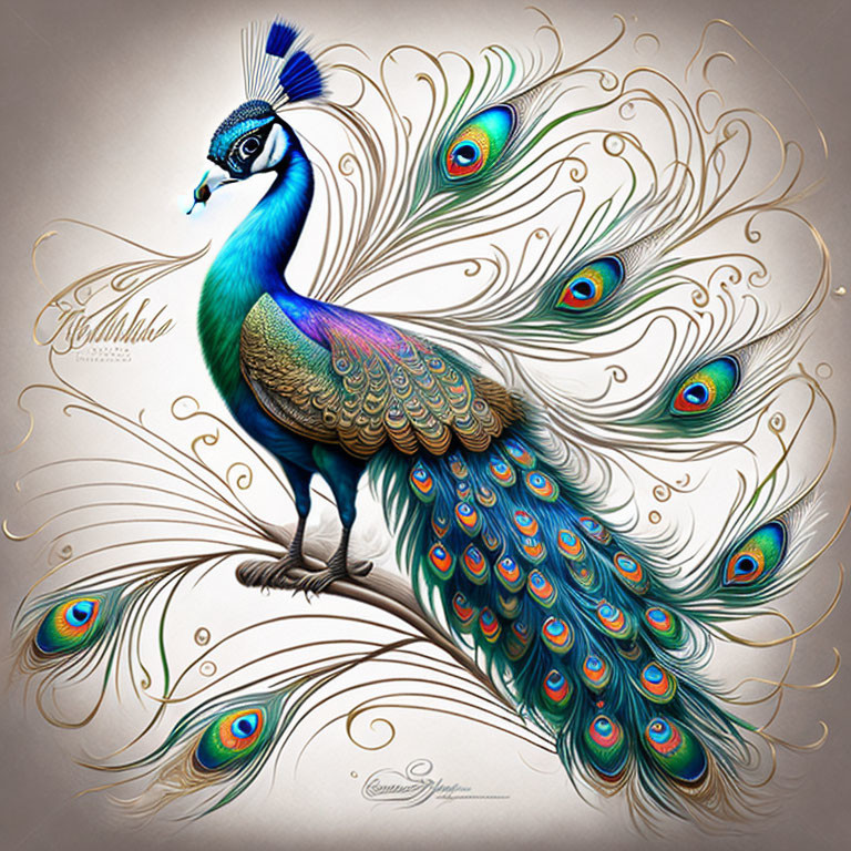 ++ calligraphy art - draw a peacock, lines thin as