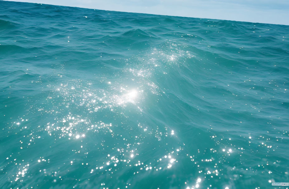 Blue Ocean Sparkling Patterns in Sunlight