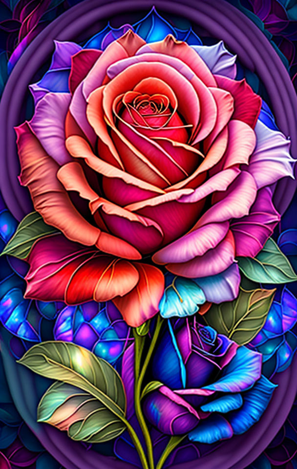 Stain Glass Rose 3