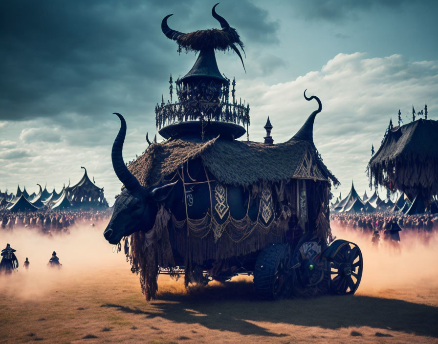 Large Buffalo-Shaped Structure in Dramatic Fantasy Scene