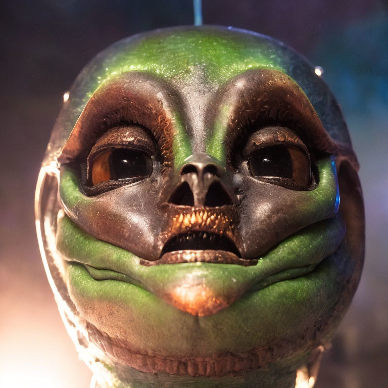 Detailed Alien Model with Large Eyes and Reptilian Skin Texture