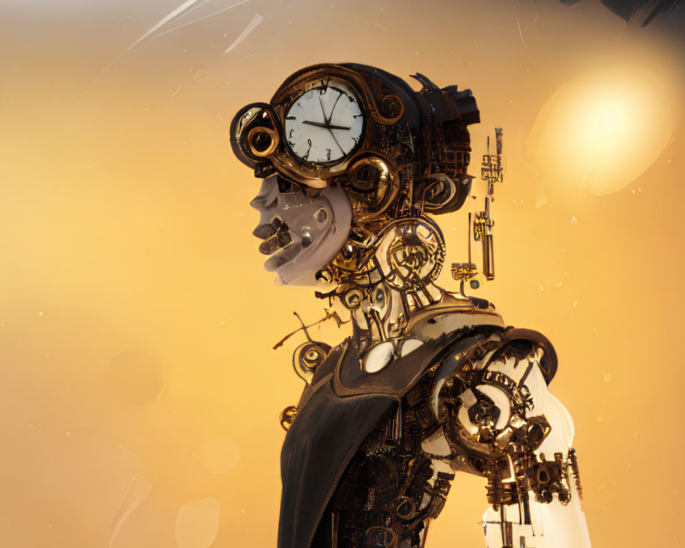 Detailed humanoid automaton with visible clockwork gears.