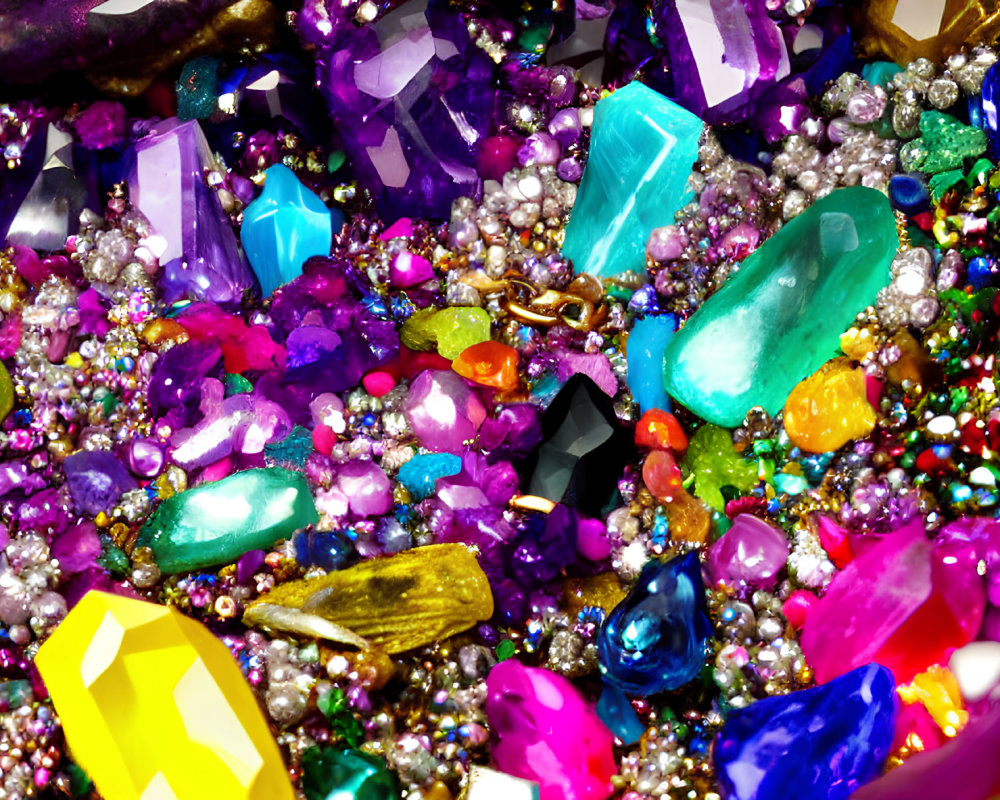 Assorted Gemstones and Crystals in Various Shapes and Sizes