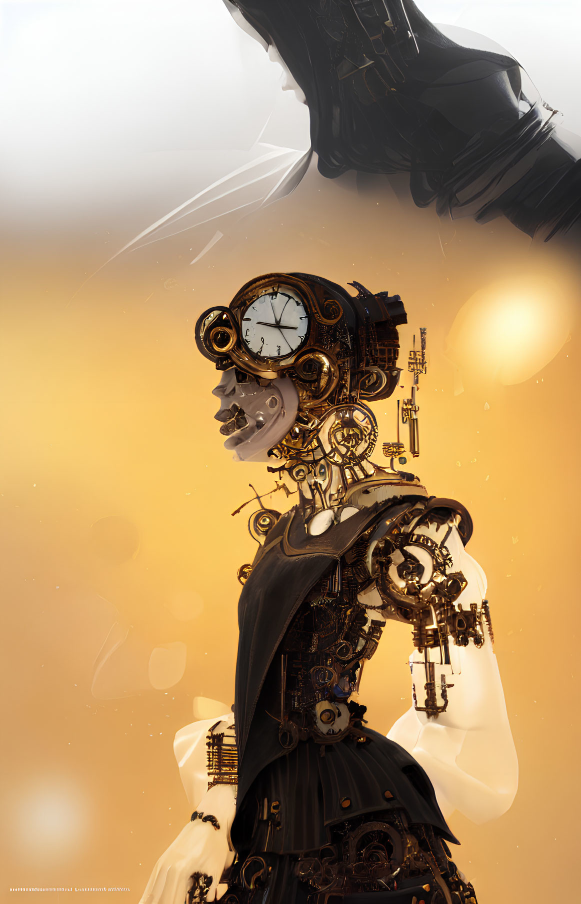 Detailed humanoid automaton with visible clockwork gears.