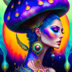 Digital artwork of woman's profile with cosmic and fantastical elements