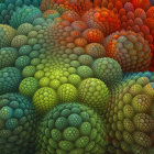 Vibrant Abstract Composition of Colorful Spherical Forms