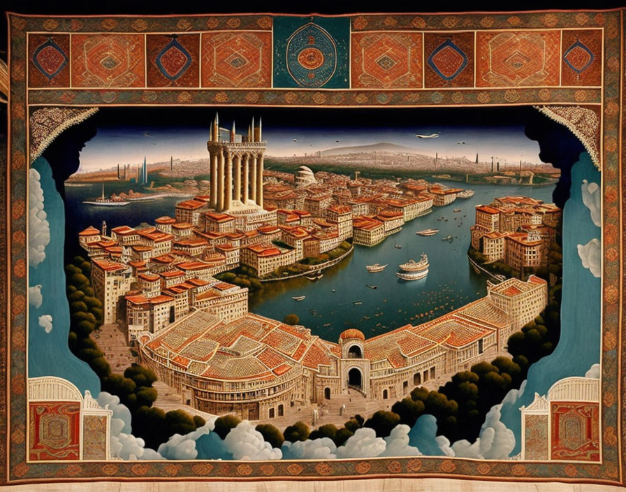 Historic Water City with Ornate Buildings and Boats